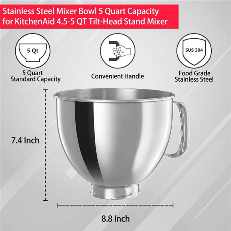 Kitchenaid Mixer Artisan 5Qt - A21T 3X 스테인리스 스틸 믹서 볼,