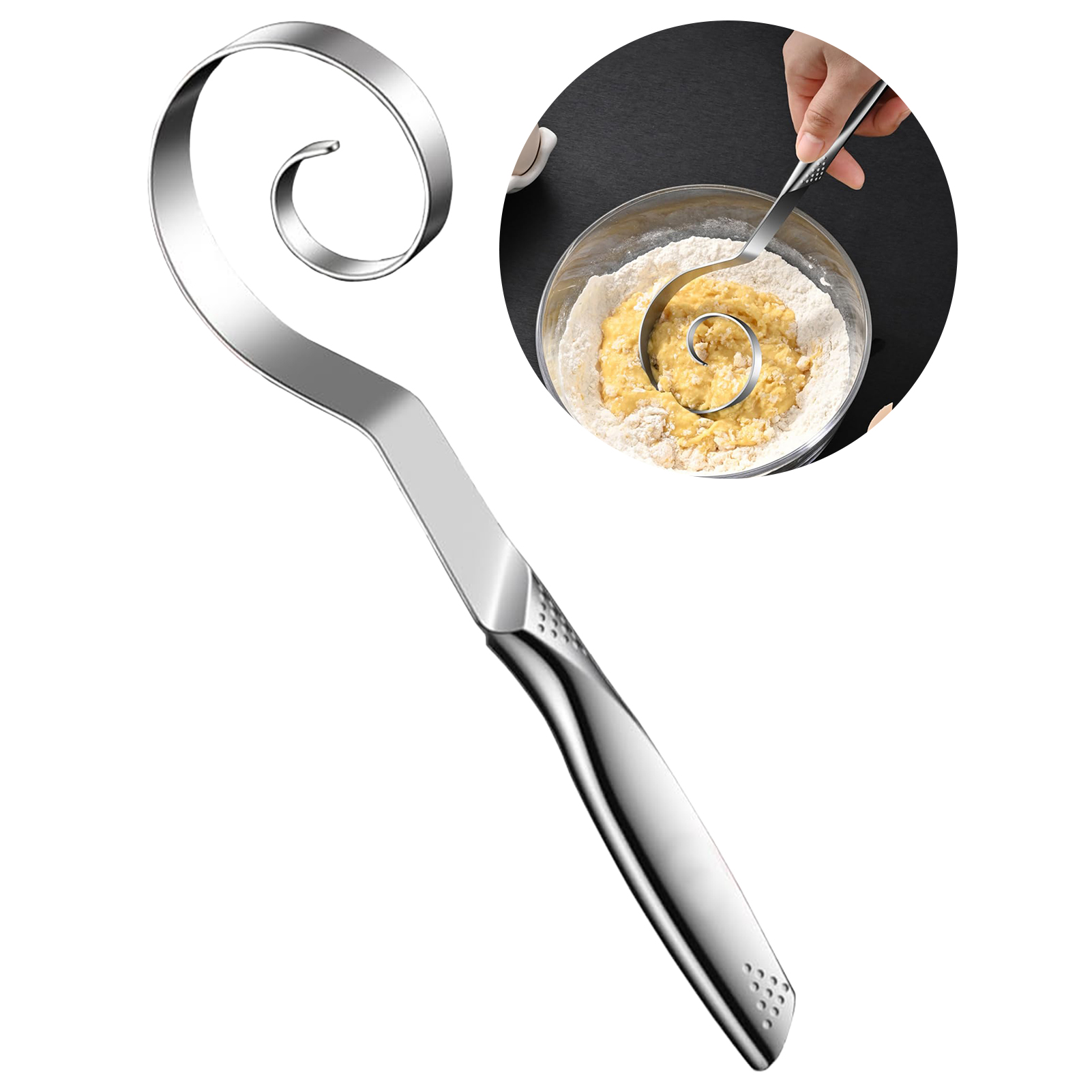 Danish Pancake Pan - 휴대용 이음매 없는 반죽 거품기 금속