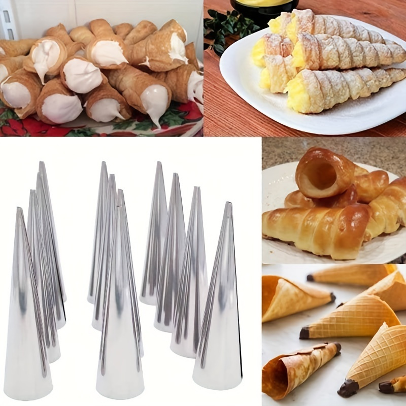 6개입, 원뿔형 롤 스테인리스 스틸 크림 호른 몰드 - - Danish Pancake Pan 리뷰 및 가격
