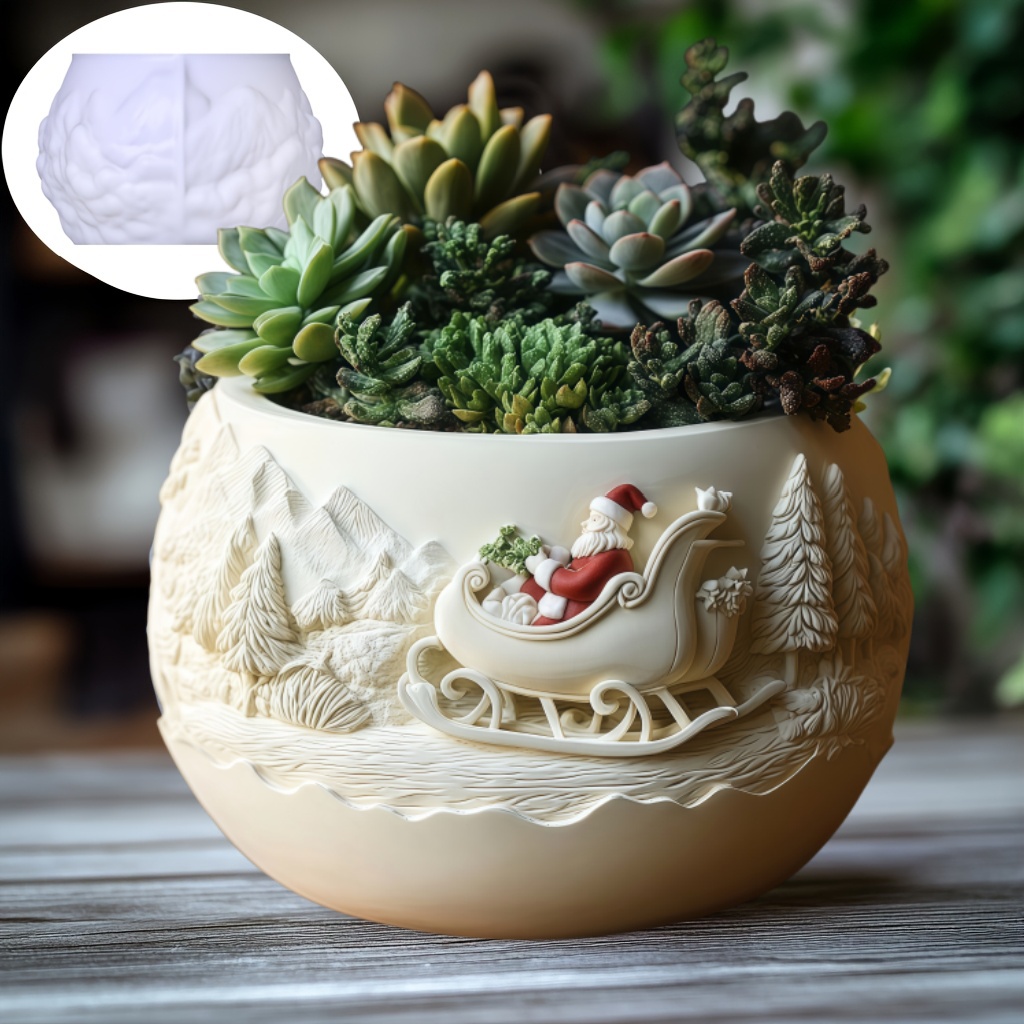 삼나무 썰매 산타클로스 릴리프 캔들 컵 석고 실리콘 몰 - Potsticker Mold 리뷰 및 가격