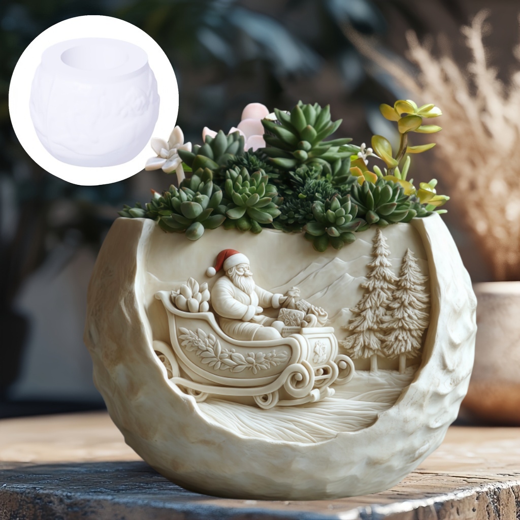 삼나무 썰매 산타클로스 릴리프 캔들 컵 석고 실리콘 몰 - Potsticker Mold 리뷰 및 가격